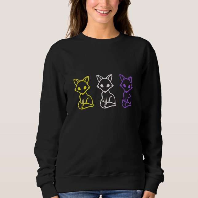 Cute Nonbinary Pride Foxes  Proud LGBTQ Pansexual  Sweatshirt (Vorderseite)