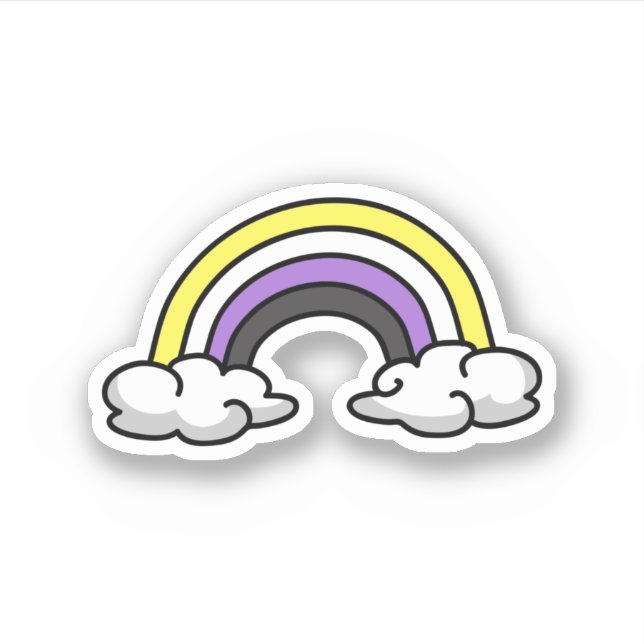 Cute Nonbinary Rainbow Aufkleber (Vorderseite)