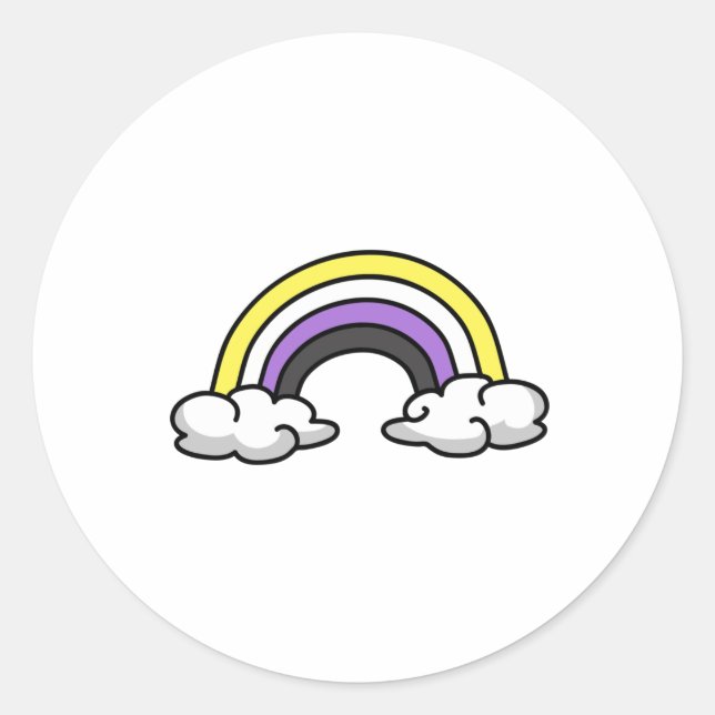 Cute Nonbinary Rainbow Runder Aufkleber (Vorderseite)