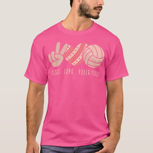 Cute ns Volley Girls Player Peace Love Volleyball  T-Shirt (Vorderseite)
