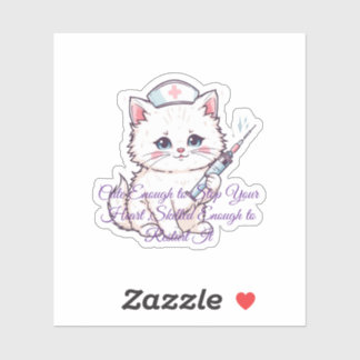 Cute Nurse Cat Nursing Student Graduation Aufkleber