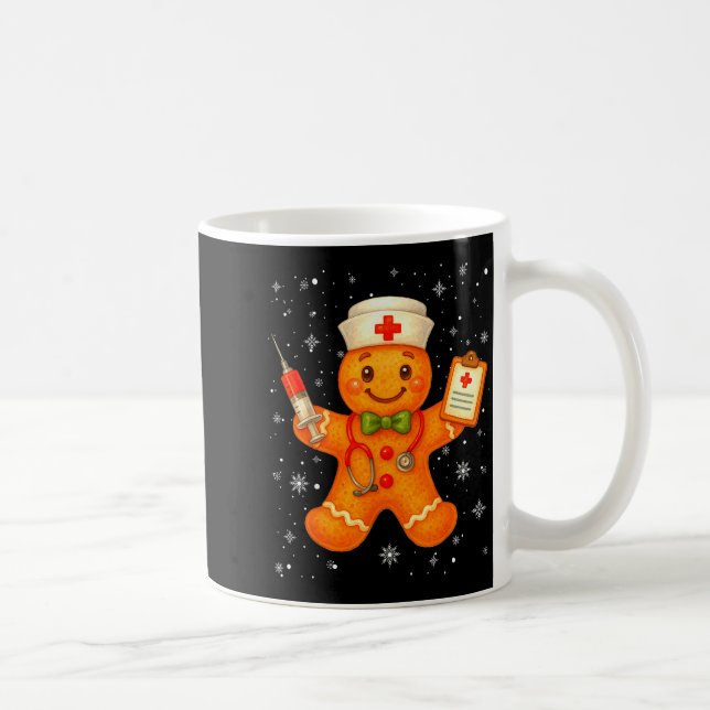 Cute Nurse Gingerbread Pjs Christmas Xmas Nurse Rn Kaffeetasse (Rechts)