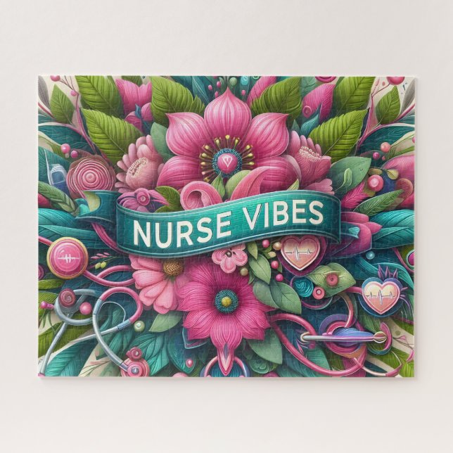 Cute Nurse Vibes Puzzle (Horizontal)