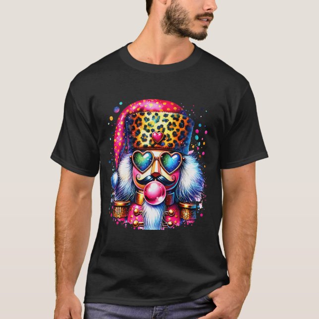 Cute Nutcracker Blowing Bubble Gum Nk Christmas Pa T-Shirt (Vorderseite)