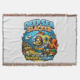 Cute Ocean Adventure Humor, Funny Sloth Diving art Decke