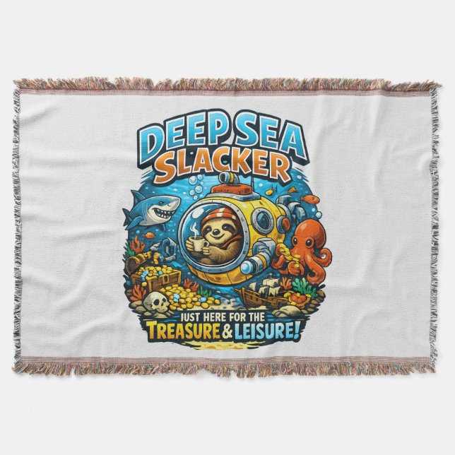 Cute Ocean Adventure Humor, Funny Sloth Diving art Decke (Vorderseite)