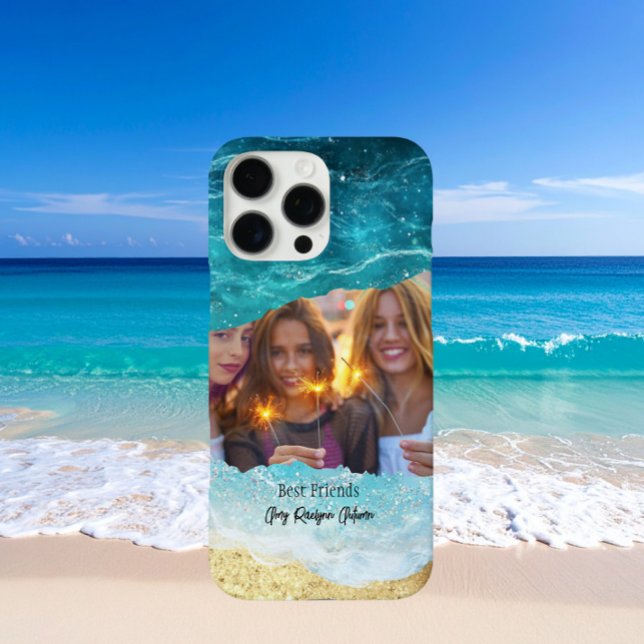 Cute Ocean/Beach Besties/Friends Custom Photo Case-Mate iPhone Hülle (Von Creator hochgeladen)