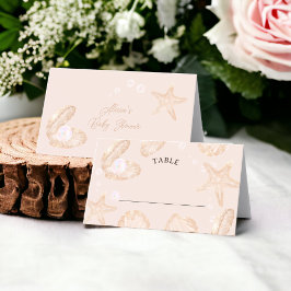 Cute ocean little pearl baby shower table platzkarte