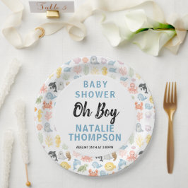 Cute Ocean Under the Sea Animal Baby Shower Pappteller