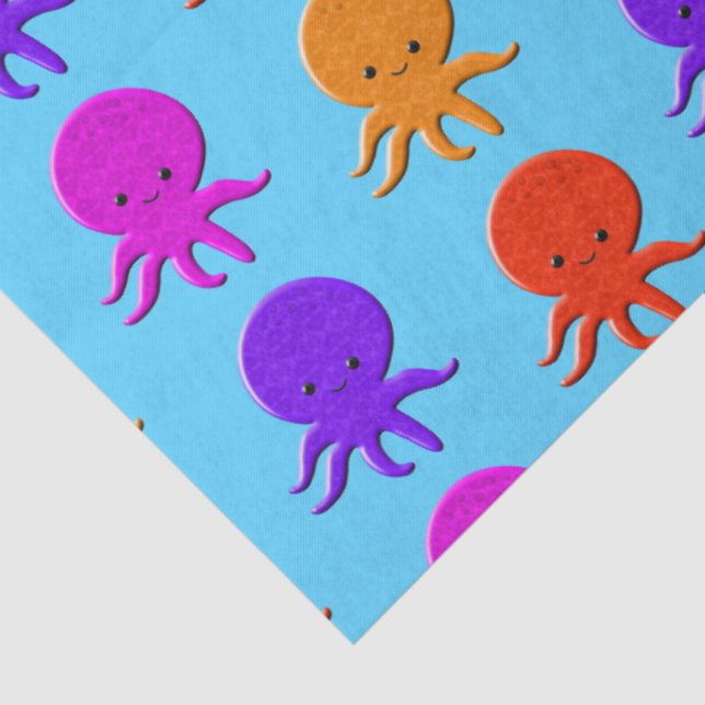 Cute Octopus Drawings Cuistom Seidenpapier (Detail)
