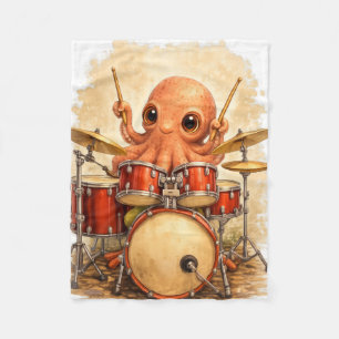 Cute Octopus Drum Blanket – Kawaii Animal Fleecedecke