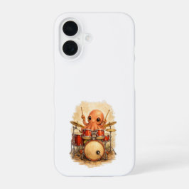 Cute Octopus Drummer iPhone 16 Case Kawaii Hülle
