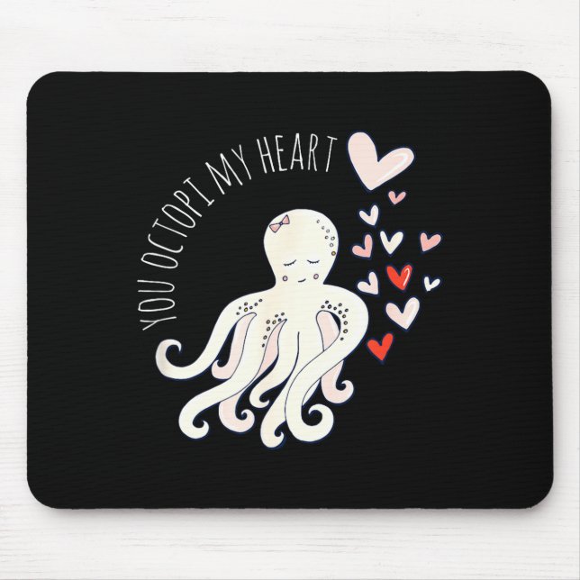 Cute Octopus, You Octo My Heart, Valentine  Mousepad (Vorne)
