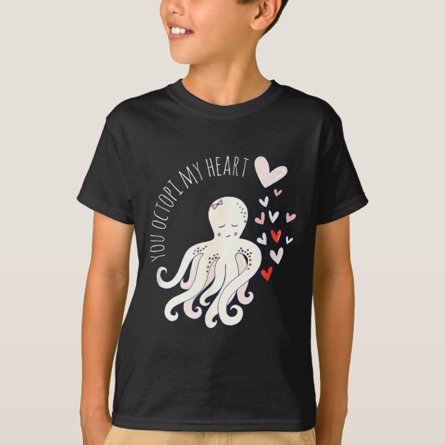 Cute Octopus, You Octo My Heart, Valentine  T-Shirt (Vorderseite)