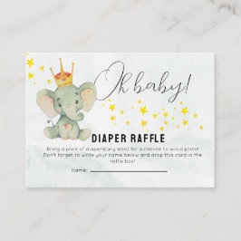 Cute OhBaby Gender Neutral Elephant Diaper Raffle  Begleitkarte