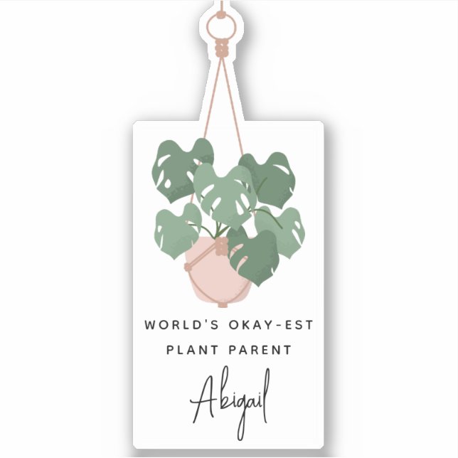 Cute Okay Plant Parent Personalized Aufkleber (Vorderseite)