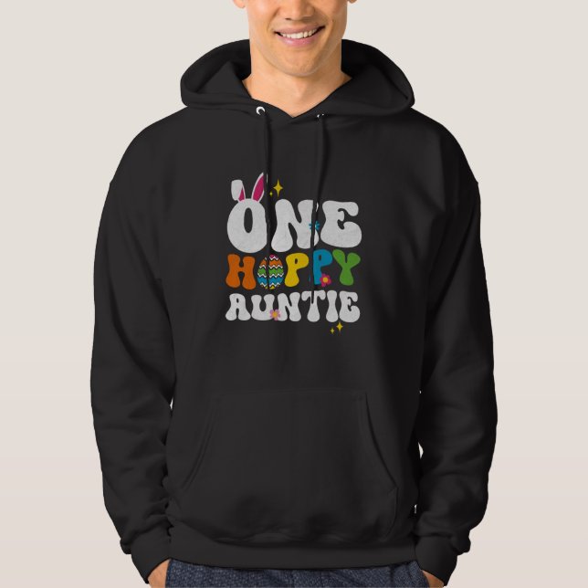 Cute One Hoppy Auntie Bunny Easter Day Egg Bunny Hoodie (Vorderseite)
