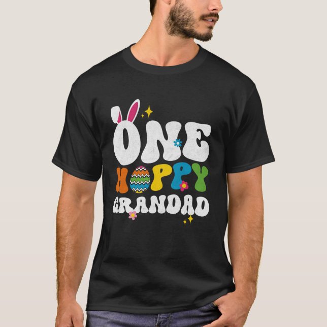 Cute One Hoppy Grandad Bunny Easter Day Egg Bunny T-Shirt (Vorderseite)