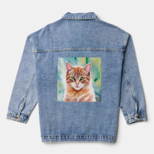 Cute Orange Cat Jeansjacke