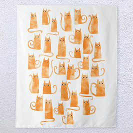 Cute Orange Cat Wandteppich