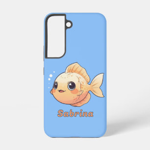 Cute Orange Fish Drawing in Cartoon Style Samsung Galaxy Hülle