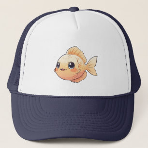 Cute Orange Fish Drawing in Cartoon Style Truckerkappe
