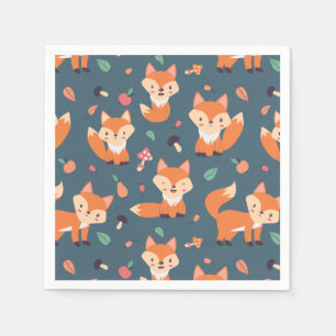 Cute Orange Fox Serviette