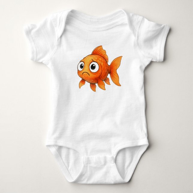 Cute Orange Goldfish Baby Bodysuit - Sweet Aquatic Strampler (Vorderseite)