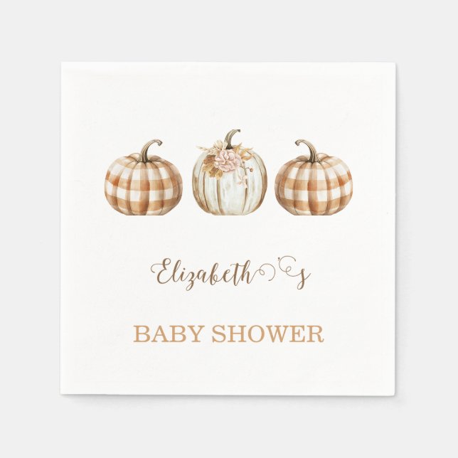 Cute Orange Little Pumpkin Baby Shower  Serviette (Vorderseite)
