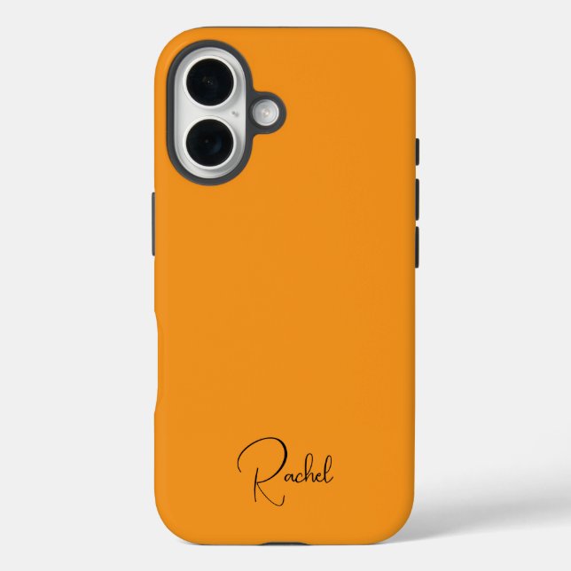 Cute Orange Personalized Name  Case-Mate iPhone Hülle (Rückseite)