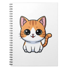 Cute Orange Tabby Kitten Character Notizblock