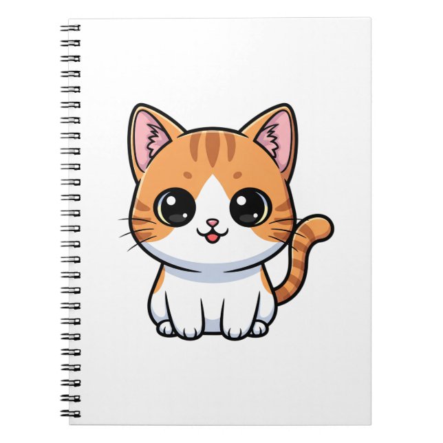 Cute Orange Tabby Kitten Character Notizblock (Vorderseite)