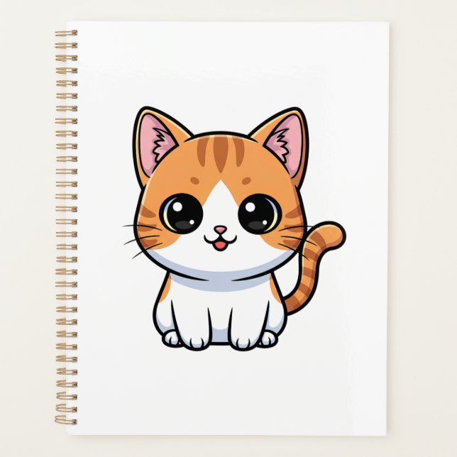 Cute Orange Tabby Kitten Character Planer (Vorderseite)