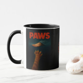 Cute Orange Tabby vs Human Foot Monogram Tasse