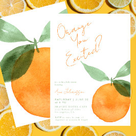 Cute Orange You Excited Citrus Baby Shower Einladung