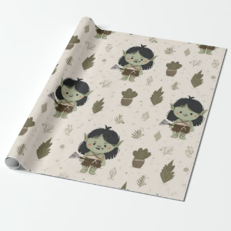 Cute Orc Girl Wrapping Paper Geschenkpapier