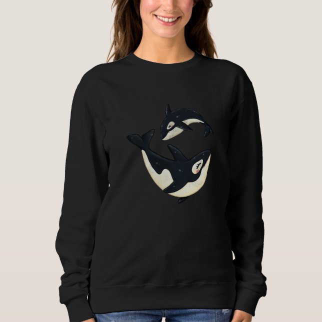 Cute Orca Sea Animal Whale Orcas Cool Men Women Sweatshirt (Vorderseite)