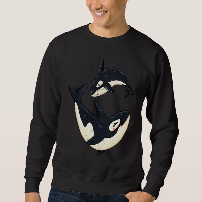Cute Orcas Funny Sea Animal Whale Orca Men Women Sweatshirt (Vorderseite)