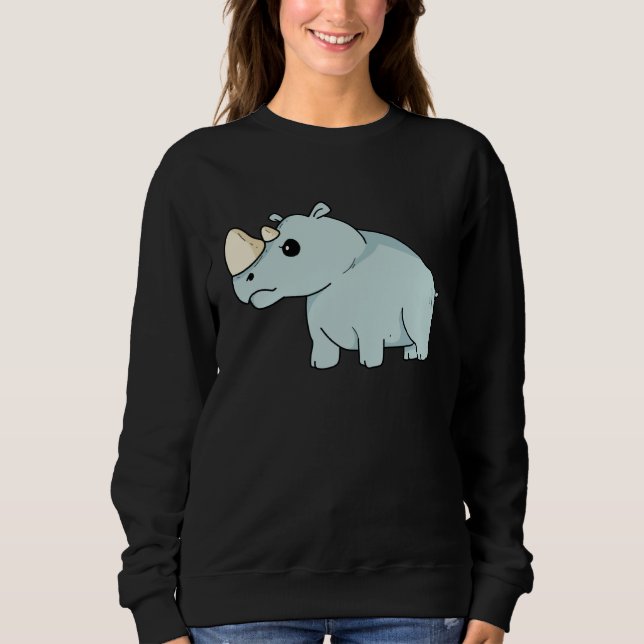 Cute Orphan Baby Rhino Stop Poaching Parents Rhino Sweatshirt (Vorderseite)
