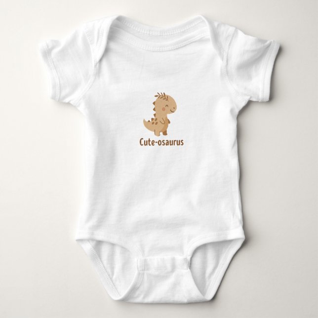 cute osaurus Cute Dino Pun – Funny Kawaii Dinosaur Baby Strampler (Vorderseite)