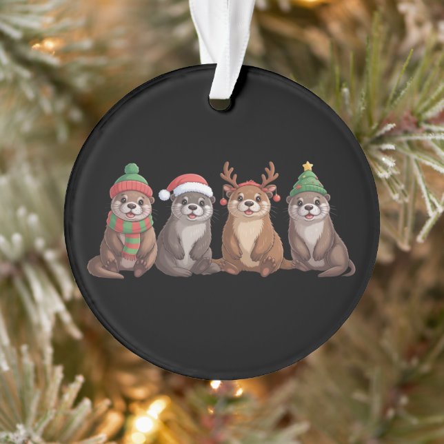 Cute Otter Christmas Funny Xmas Lights Animal  Ornament (Baum)