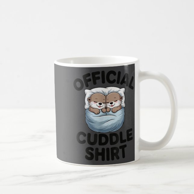 Cute Otter Couple Cozy Cuddle  Kaffeetasse (Rechts)