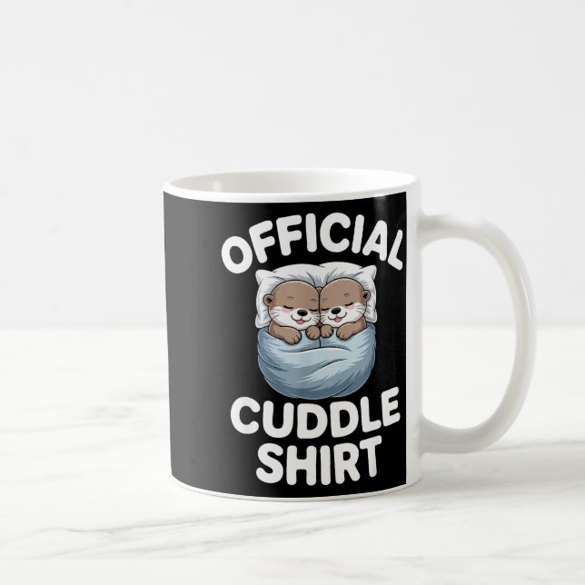 Cute Otter Couple Cozy Cuddle  Kaffeetasse (Rechts)