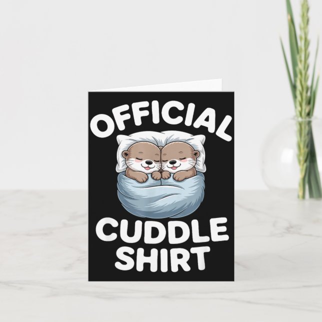 Cute Otter Couple Cozy Cuddle  Karte (Vorderseite)