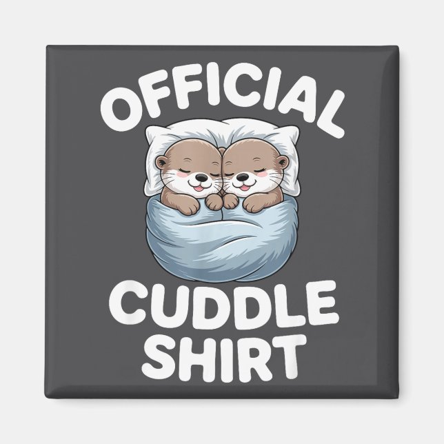 Cute Otter Couple Cozy Cuddle  Magnet (Vorne)