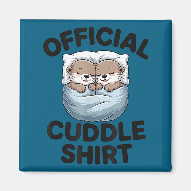 Cute Otter Couple Cozy Cuddle  Magnet (Vorne)
