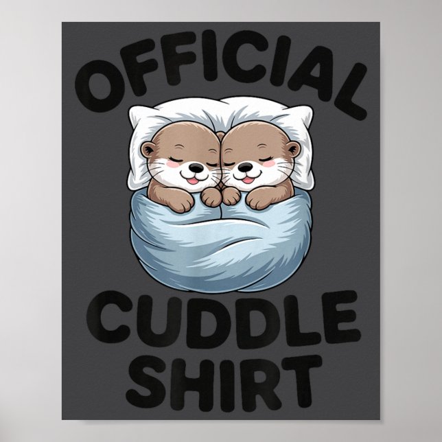 Cute Otter Couple Cozy Cuddle  Poster (Vorne)