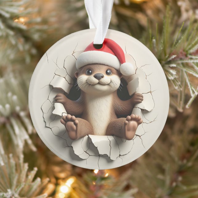 Cute Otter Double-Sided Holiday Ornament (Baum)