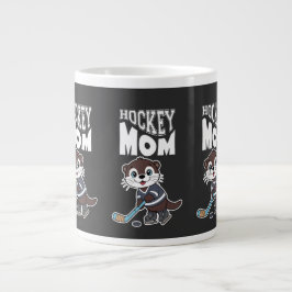 Cute Otter Hockey Mom - Fun Sports Animal Graphic Jumbo-Tasse
