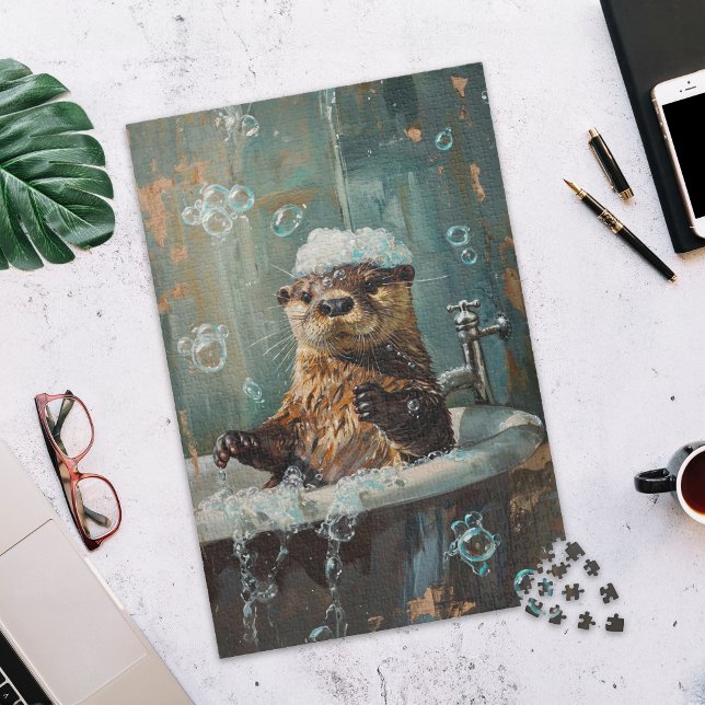 Cute Otter in Bubble Bath Jigsaw Puzzle (Von Creator hochgeladen)